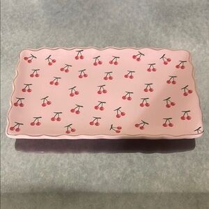 Pink Cherry Patterned Jewelry Tray